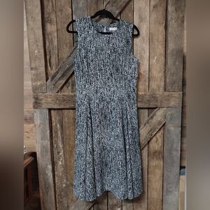 Calvin Klein Black and White Midi Dress